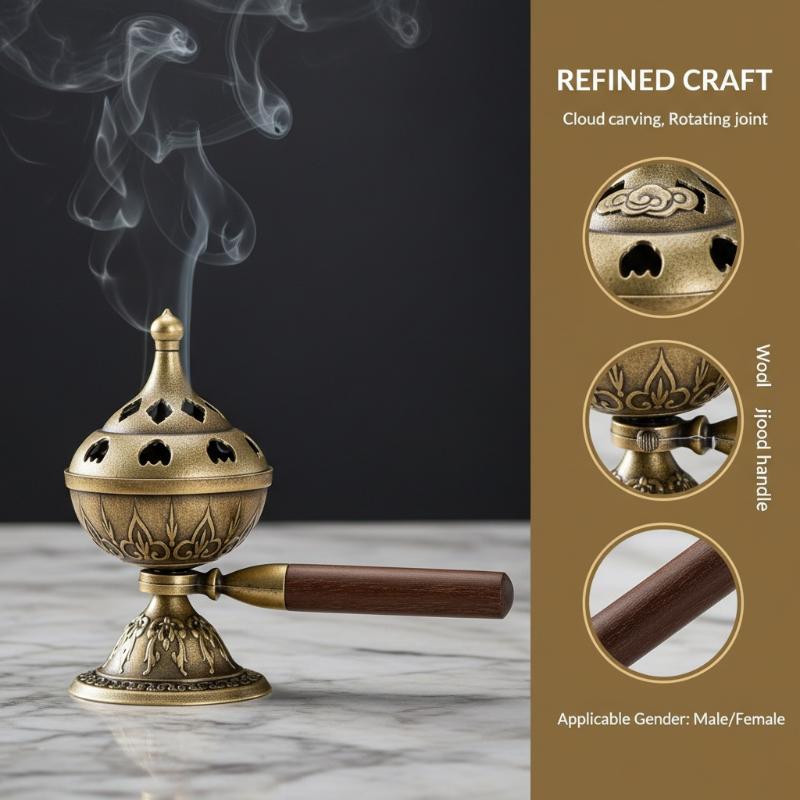 Home Fragrance Powder - Queimador de Incenso Portátil Rotativo, Bandeja