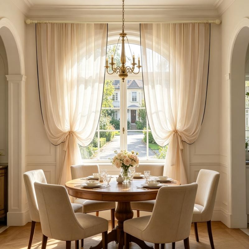 Home Fragrance French - Cortinas de Gaze de Linho com