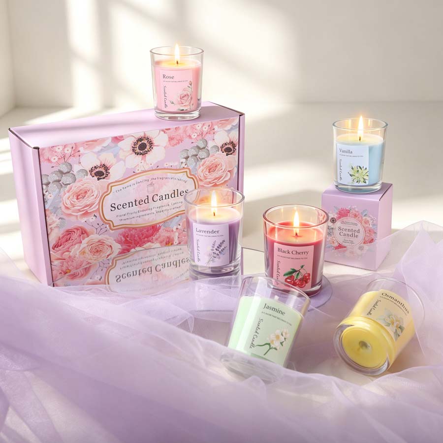 Home Fragrance Gift Set - Conjunto de Velas Aromáticas para Presente,