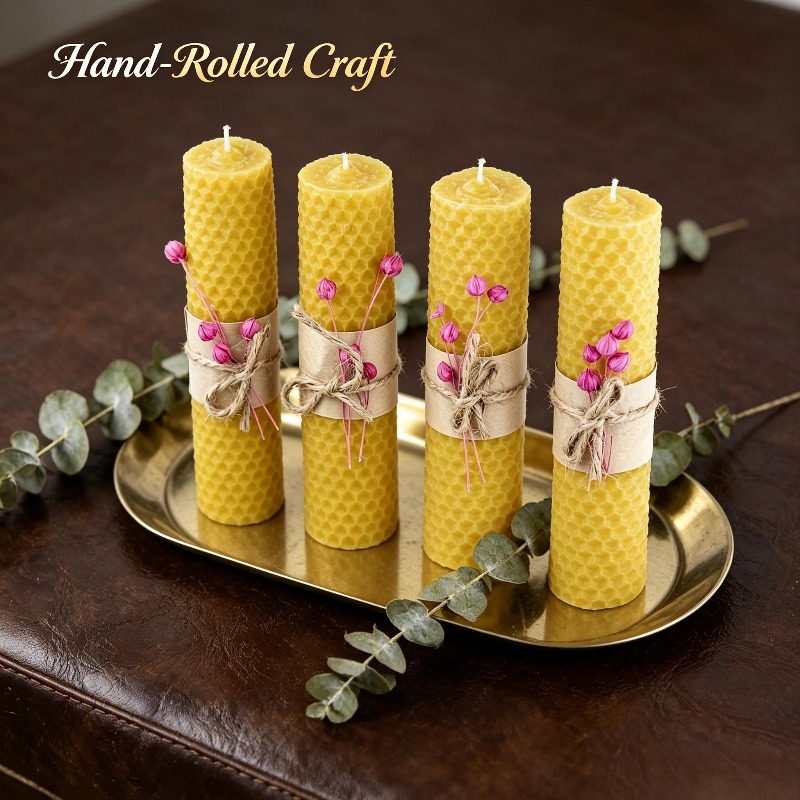 4 peças de velas de cera de ab - Beeswax Taper Candle avaliação e preço