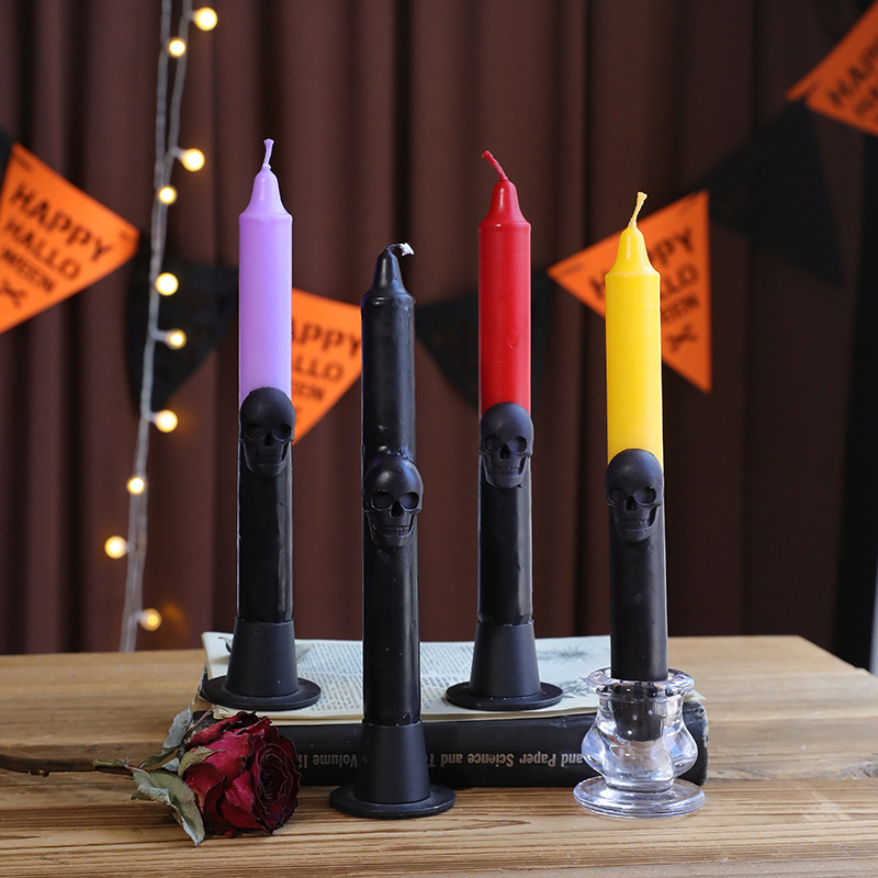 Velas cônicas de caveira gótic - Beeswax Taper Candle avaliação e preço
